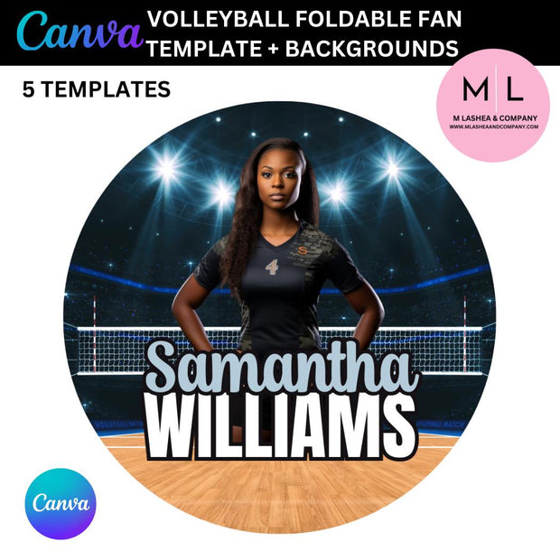 CANVA VOLLEYBALL FOLDABLE FAN TEMPLATES