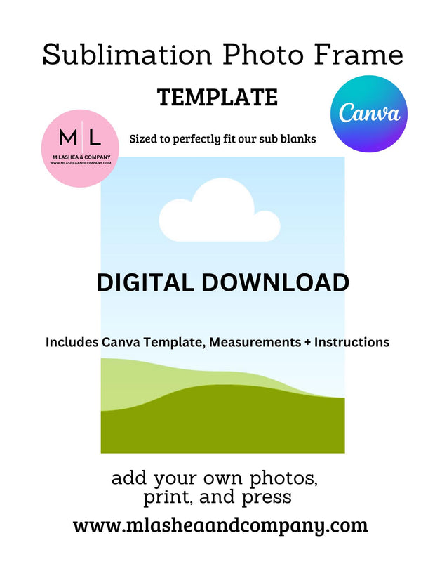 Sublimation Photo Frame Templates (Canva) - horizontal + vertical options