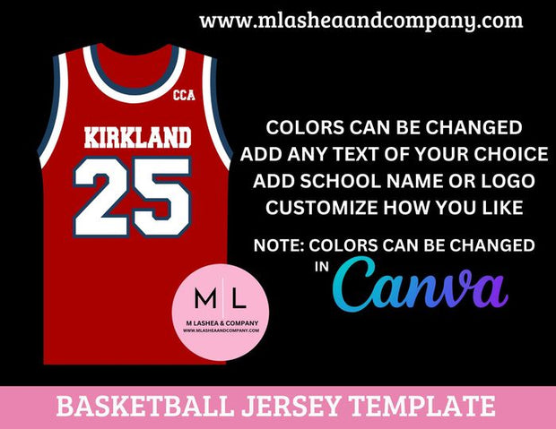 CANVA Blank Basketball Jersey Template