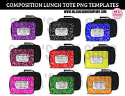 Composition Lunch Tote PNG Templates