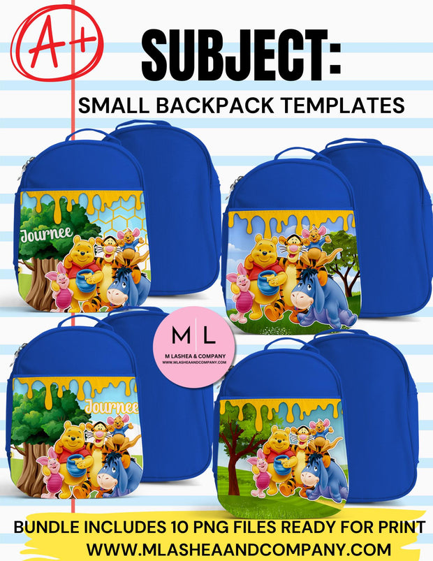 Pooh Small Backpack PNG Bundle