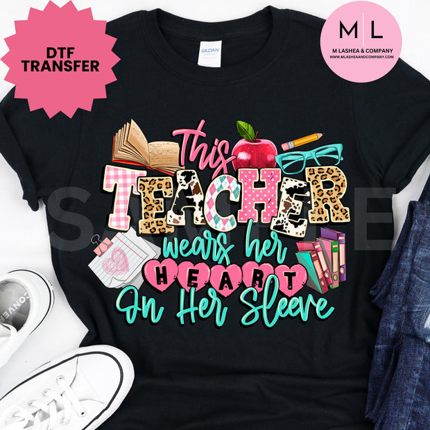 Colorful Teacher DTF Transfers