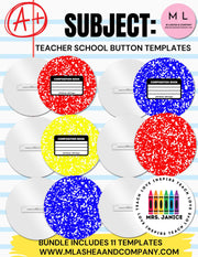 Canva Teacher Button Template Bundle