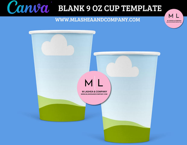 Canva Blank Party Cup Template (9 oz)