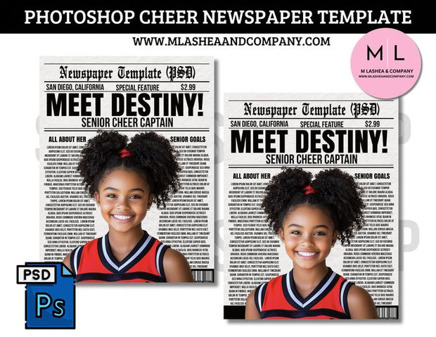 Photoshop Cheer Newspaper Template