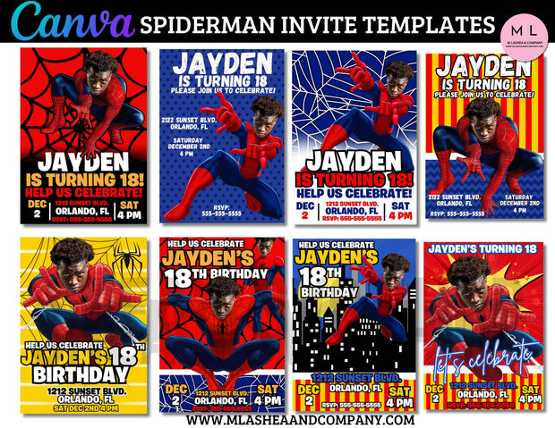 CANVA SPIDERMAN INVITE Templates