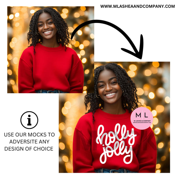 Red Sweatshirt Female Mock Models Vol 1 (PNG)