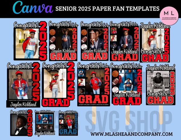 CANVA SENIOR 2025 PAPER FAN TEMPLATES