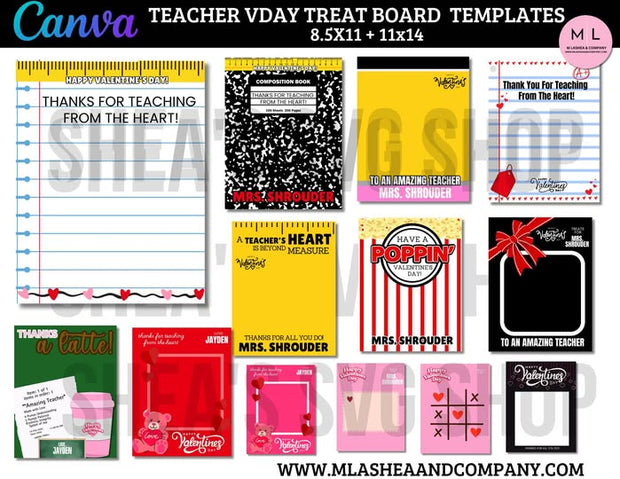 Canva Teacher Vday Treat Board Templates