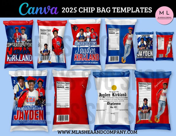 CANVA 2025 GRAD CHIP BAG TEMPLATES