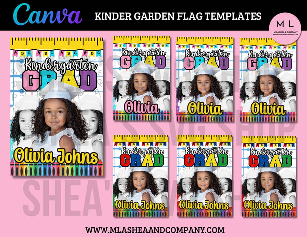 CANVA KINDER GARDEN FLAG TEMPLATES