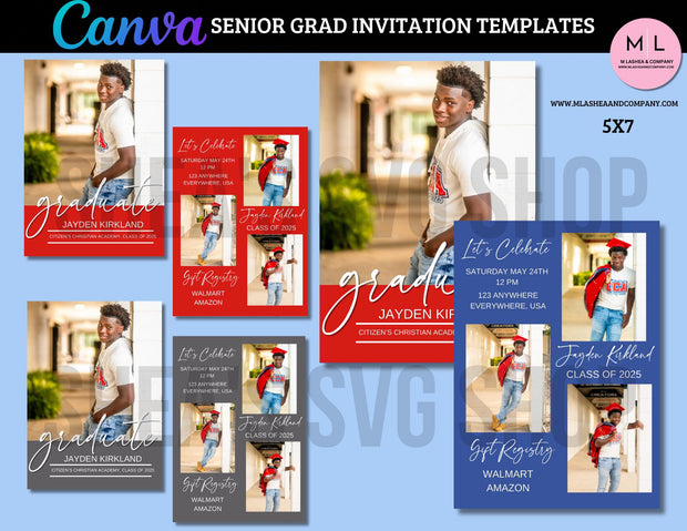 CANVA GRAD INVITE TEMPLATES 5x7