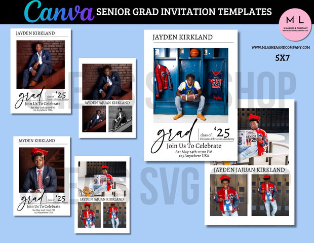 CANVA GRAD INVITE TEMPLATES 5x7