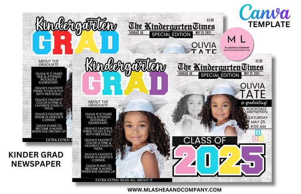 CANVA KINDER GRAD FULL NEWSPAPER TEMPLATE