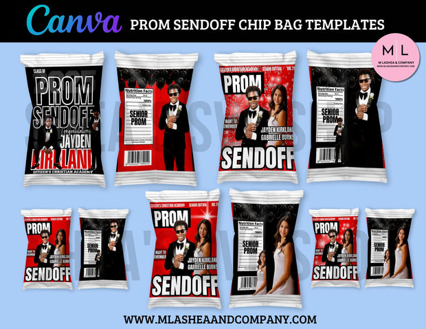 Canva Prom Sendoff Chip Bag Templates