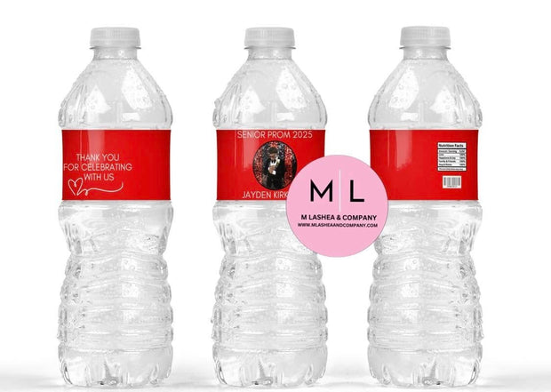 Canva Prom Sendoff Water Bottle Label Templates