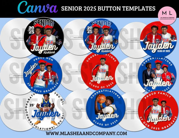 CANVA 2025 SENIOR GRAD BUTTON TEMPLATES