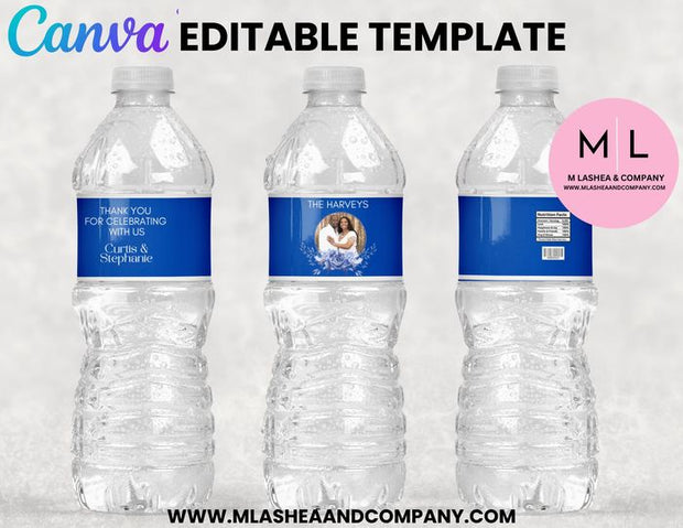 CANVA Wedding Water Bottle Label Templates