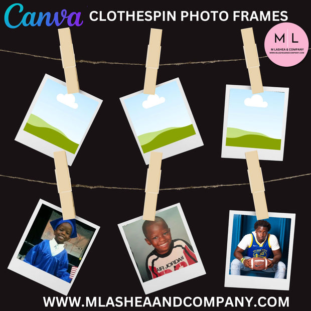 Canva Clothespin Photo Template