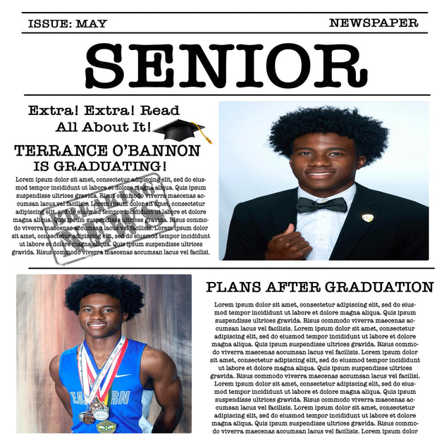 Senior Newspaper Photoshop Template – M LaShea & Company