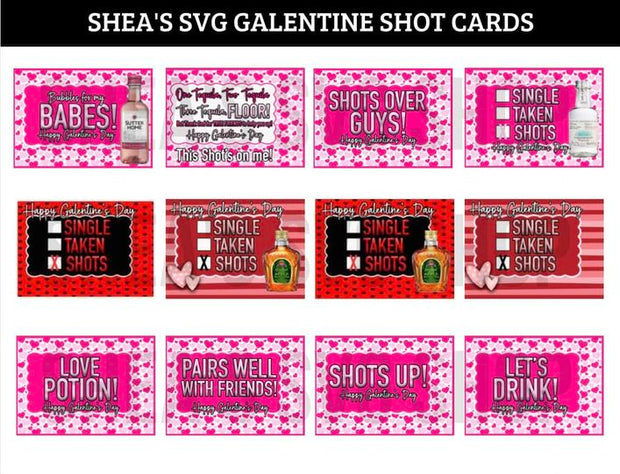 Galentine Shot Cards