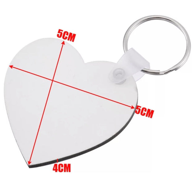 Heart Keychain (front and back white) Sublimation